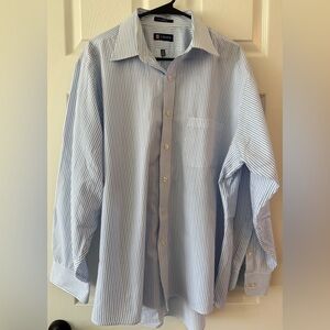 Men's Blue Striped Button-down Shirt